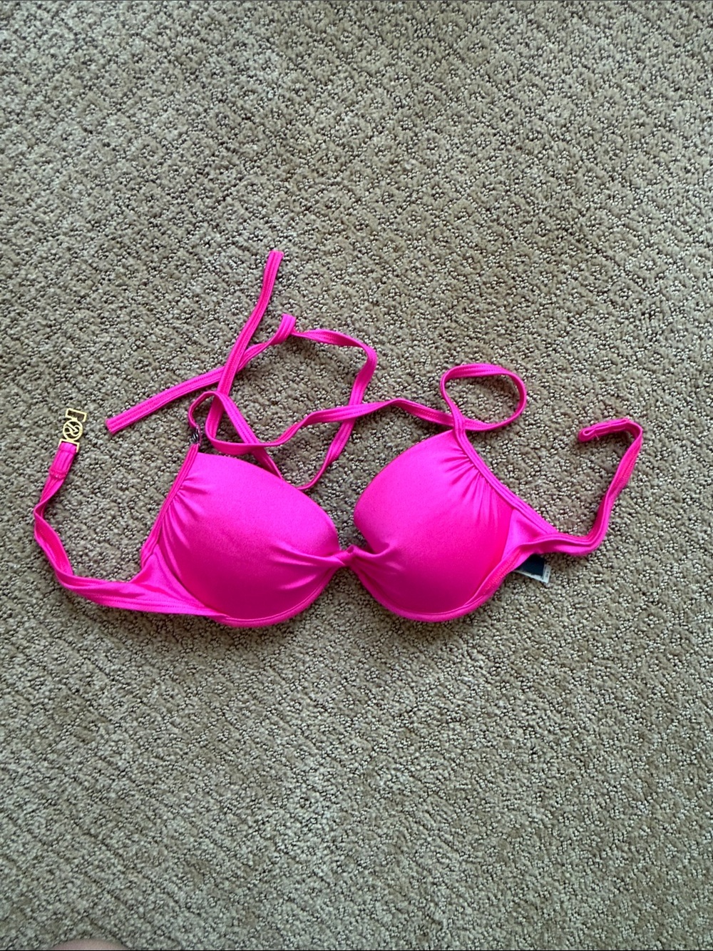 Victoria's Secret Bright Hot Pink Push-Up Bikini Top